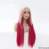 Mistura cor sintética lacfront peruca simulação cabelo humano lace dianteira perucas 26 polegadas longas linha reta peluca 191113-613