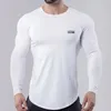 Yüksek yakalı sıkıştırma gömlek erkekler vücut geliştirme spor giyim tişört uzun kollu üst spor salonları t shirt erkek fitness sıkı rashgard 201116