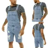 Jeans da uomo Moda Strappati per uomo Tuta di jeans Taglie forti Complessivamente Streetwear Pantaloni con bretelle Pagliaccetti con tasche A401
