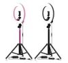 Neues rosa Selfie-Ringlicht-Fotografie-LED-Ringlicht mit Ständer, stufenloses Dimmen für T-Foto-Video-Make-up-Fotobeleuchtung
