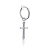 Cross Earrings Silver Black Rvs Jesus Crosses Hoop Oorbellen Clip op Ear Manchet Dangle voor Dames MAN HIP HOP Mode-sieraden SE