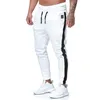 Jogger Masculino Basic Stripe Stripe Jogadores Masculinos Running Fleece 8 Cores Disponível Homem Skinny Track Pants 201110