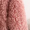 Inverno grosso casaco de pele de pele feminina macio rosa teddy outfit jaqueta streetwear quente sobretudo peludo shaggy outerwear femme lj201204