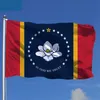3 * 5ft New Mississippi State Flag US State Flags 90 * 150cm Tessuto in poliestere God We Trust Magnolia Flag HHA1681