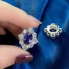 Stud Solid 925 Sterling Sterling Sparkling Sapphire High Carbon Diamond Bridal Bridal Bridalings Fedding Fine Gioielli Whole6030488