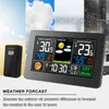 FanJu Weerstation Digitale Wekker Binnen Buiten Thermometer Hygrometer Barometer USB-oplader Draadloze sensor 2201223796856