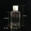 60 ml octogonal flip top bouteille gel désinfectant pour les mains vide transparent bouteilles à presser221a