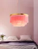 Il lampadario moderno nordico creativo illumina il soggiorno, la camera da letto, il colore della personalità semplice, le lampade a sospensione con nappe rotonde, l'illuminazione della sala da pranzo della villa