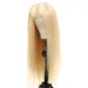 613# Blonde Straight Body Wave Front Lace Wigs 100% Human Hair Wigs For Women Pre Plucked With Baby Hair