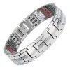 Magnetische zwarte titanium armband mannen armband 4in1 -vle ionen germanium ver infra rode mode bedelarmbanden sieraden polsband