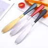 Stainless Steel Butter Knife Baking Tools With Hole Cheese Jam Spreaders Cream Knifes Hangable Multifunctional Dessert Tool