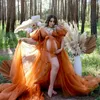 イリュージョン女性ナイトローブPuffy Kimono妊娠ブライダルパーティースリープウェアバスローブナイトガウンローブ写真撮影