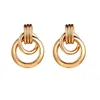 Nya guldfärgörhängen för kvinnor flera trendiga runda geometriska dropputtalande örhängen Fashion Party Jewelry Gift308C