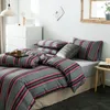 4pcs Duvet Cover Bettblatt Set Twin Full Queen Plaid Muster Geometrisch kariert 100 Baumwollweichbettwäsche -Bettdecke T2005902546