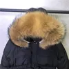 Fitiylor donne invernali 90% bianco anatra giù parka slim giacche da grande pelliccia di procione naturale con cappuccio caldo cappotto neve cappotto nero outwear 210204