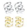 1pc Copper Alloy Clip On Wrap Earring Tragus 3 Rings Ear Cuff Clip Nose Ring Fake Piercing Body Jewelry Earrings For Q jllHyo