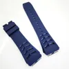 25mm Dark Blue Watch Band 20mm Składany Zapięcie Gumowa Pasek dla RM011 RM 50-03 RM50-01
