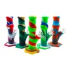 Hookah Hexágono Silicone Bongs Colorido Tubulação de Água Fumar plataformas removíveis retas com tigela de vidro