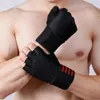 Half Finger Gym Fitness Gloves with Wrist Wrap Support for Women Men Crossfit Workout Power Weight Lifting Equipment Q0108