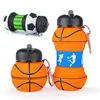 Sports Fold Water Bottle Football Basketball Tennis Tennis Féche à l'épreuve de silice portable Gel Kettle Travel Office School enfants 220217