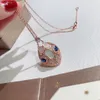 BGARI slangenhalskettingen Bezet met zirkoon en natuurlijke edelstenen 18K goud verguld sieraden ketting van de hoogste kwaliteit luxe ontwerper 5A officiële reproducties