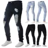 Lasperal Summer Men Men Skinny Jeans Мужчины разорванные джинсы Slim Fit Джинсовые брюки на карандашные брюки на молнии 201128