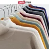 Lappster Men Korean Solid Turtleneck Slim Sweater Winter Par Pullover Christmas Colorful Womens Clothing 201221