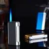 2020 nouvelle cigarette torche briquet presse allumage métal Jet briquet bleu flamme rechargeable gaz butane coupe-vent allume-cigares livraison directe