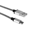 Stark flätad USB-kabel Snabbladdning Data Sync Telefonkabel sladdar USB Typ C Micro USB för universella mobiltelefoner