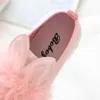 JGSHOWKITO Autumn Winter Girls Flats Shoes With Rabbit Ear Kids Shoes Children Warm Sneakers With Fur Plush Cute Sweet Loafers LJ201202