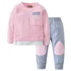 Automne Toddler bébé bébé bébé garçons filles vêtements ensemble coton manches longues T-shirt + pantalon 2 pcs vêtements vêtements bébé LJ201223