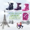 Skhek enfants bottes filles hiver shaggly enfants bottes garçon avec longueur de cheville en cuir et caoutchouc neige enfants botte filles Y1612 201201