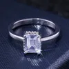 2st Choucong helt nya smycken 925 Sterling Silver Princess Cut White Clear 5A Cubic Zirconia Women Wedding Bridal Ring