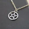 Pendentif Colliers Pentacle Pentagramme Collier Wicca Étoile Wiccan Charme Païen Sorcellerie Vintage Bijoux Ancien Argent Plaqué Pour Femmes Hommes