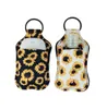 Neoprene Sanitizer Bottle Holder RTS Perfume Keychain Bags Portable Key Rings Hand Soap Bottle Holder Cover 30ML Empty Bottle EWC35833923