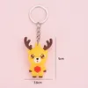 christmas tree pendant figures santa claus elk key chain cute little gift pvc safety material children gift couple present dhl free