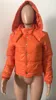 Tsuretobe Sexy Recadrée Puffer Veste Femmes Vêtements D'hiver Femmes Orange Bulle Manteau À Capuche Streetwear Femme Parkas Outwear 201212