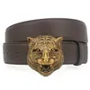 Gürtel Herrengürtel Modegürtel Herren Leder Schwarz Businessgürtel Damen Große goldene Leopar-Schnalle Damen Klassisch Lässig Ceinture mit Designer-Box