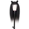 Perucas diva1 yaki em linha reta cabelo humano perucas dianteiras do laço para preto feminino peruca frontal brasileiro remy grosso coily kinky yakipremed v