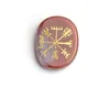 1 Stück kleiner natürlicher Chakra-Lapis-Amethyst-Quarz mit graviertem Kristall, Reiki-Heilung, Wikinger-Rune, Vegvisir-Talsman-Symbol