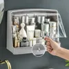 ONEUP New Makeup Organizer Storage Box Large Capacity Cosmetic Wall Paste Sealed Square Storage Box Removable Kitchen 201022