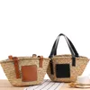 Shoppingväskor Handgjorda vävda halmkorg Damer Designerhandväskor Bohemian Rattan Beach for Shoulder Wicker Shopper Tote 220303