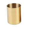 2021 400ml Nordic Style Brass Gold Vase Rostfritt Stål Cylinder Penhållare för stativ Multi Använd Pencil Pothållare Cup Innehåll