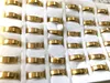 100pcs Fit Fit Gold Srebrny Czarna Szerokość 6 mm Szerokość ze stali nierdzewnej Pierścień Wedding Man Man Jewelry2165369