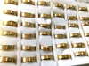 100pcs Fit Fit Gold Srebrny Czarna Szeroka 6 mm Szerokość ze stali nierdzewnej Pierścień Wedding Man Man Jewelry266j