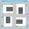 電子正方形LCDカレンダー目覚まし時計デジタルデスクウォッチホワイトホーム温度計のカウントダウンタイマー電池操作LJ200827
