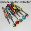 Silicone Nectar Hookahs Concentrate Smoke Pipe with 14mm Titanium Tip Dab Straw Oil Rigs silicon bongs glass collectors