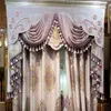 Rideaux pourpres de flanelle italienne européenne pour chambre à coucher Velvet Velvet Velvet Valance Rideau Tissu Fenêtre Salon Fini1