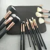 Pincel 15 pçsset conjunto de pincéis de maquiagem profissional sombra delineador mistura lápis cosméticos ferramentas com saco blush sobrancelha6894963