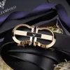 Cintura in vera pelle da uomo di design di lusso di marca Cintura con fibbia automatica in vita dorata PL1833536P8895923